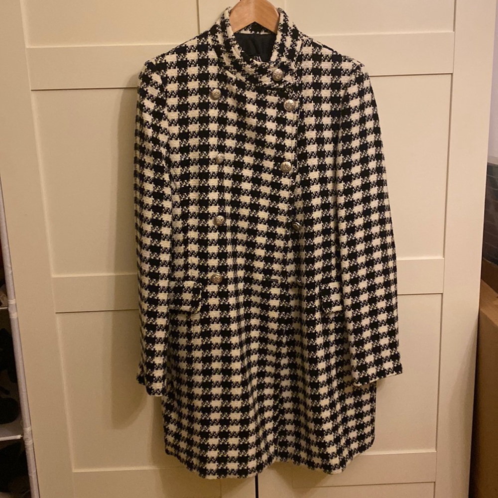 Zara long houndstooth blazer size L